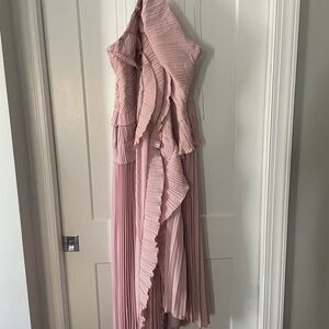 Elegant Pink Ruffled Dress